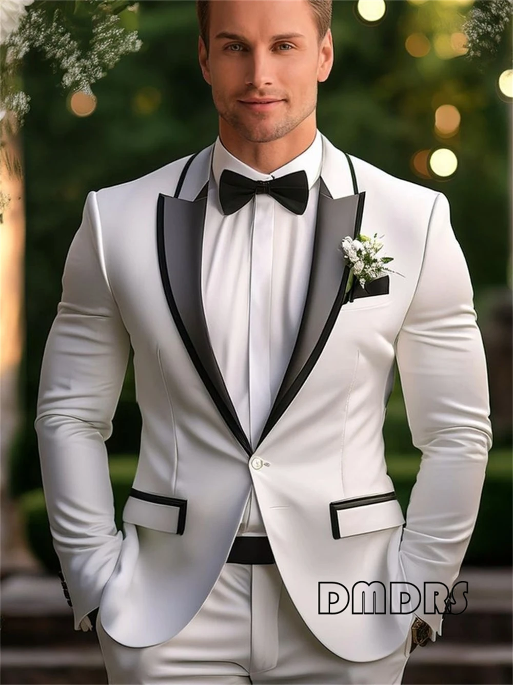 

Modern 2 Pieces Suit Set for Men, XXS-7XL Slim Fitting Formal Tuxedo Blazer Pants One Button Dinner Jacket Wedding Groom Suits