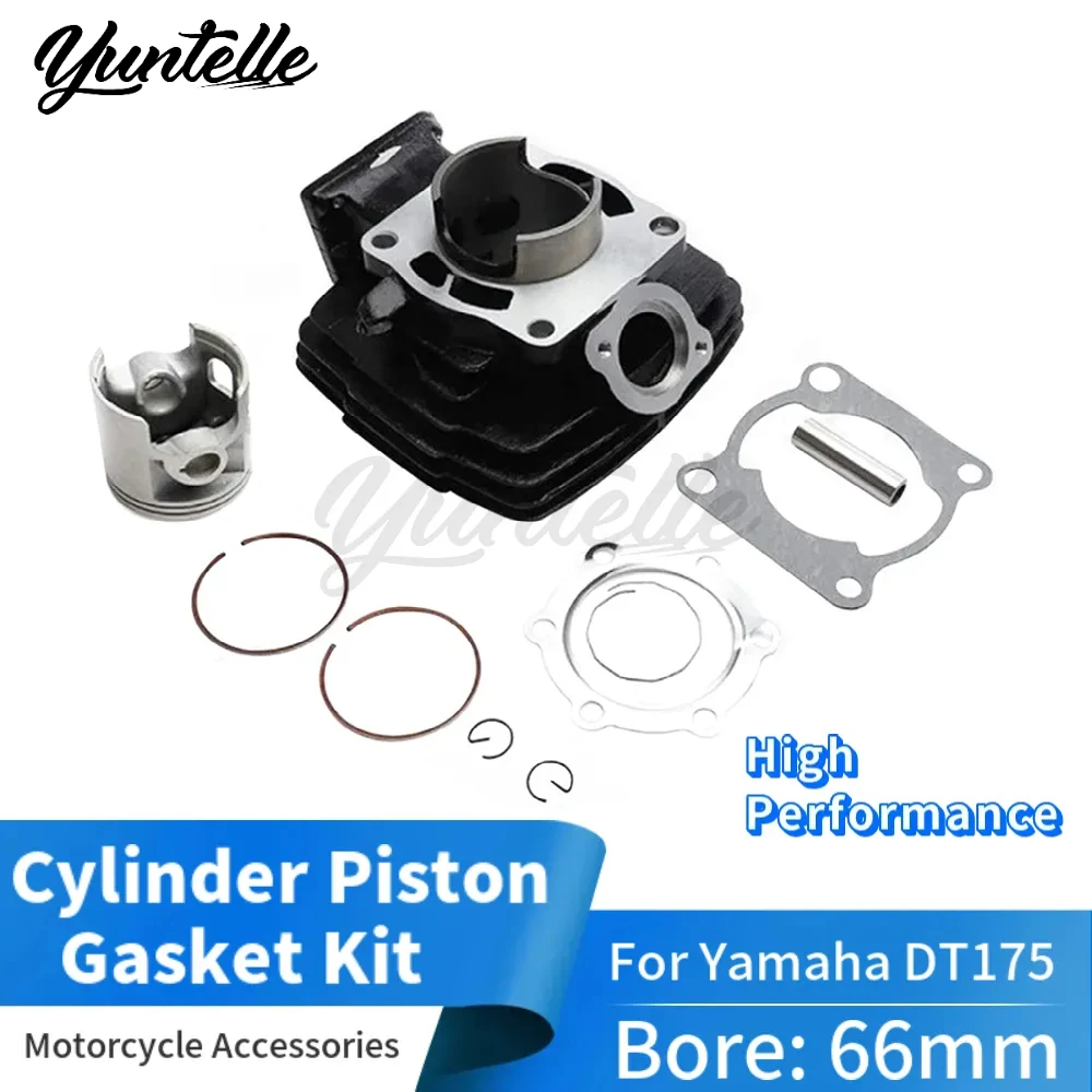 66mm Bore Cylinder Block Piston Ring Overhaul Gasket Kit For YAMAHA DT175 DT 175 MX175 175CC Off-Road ATV Motorcycle Accessories