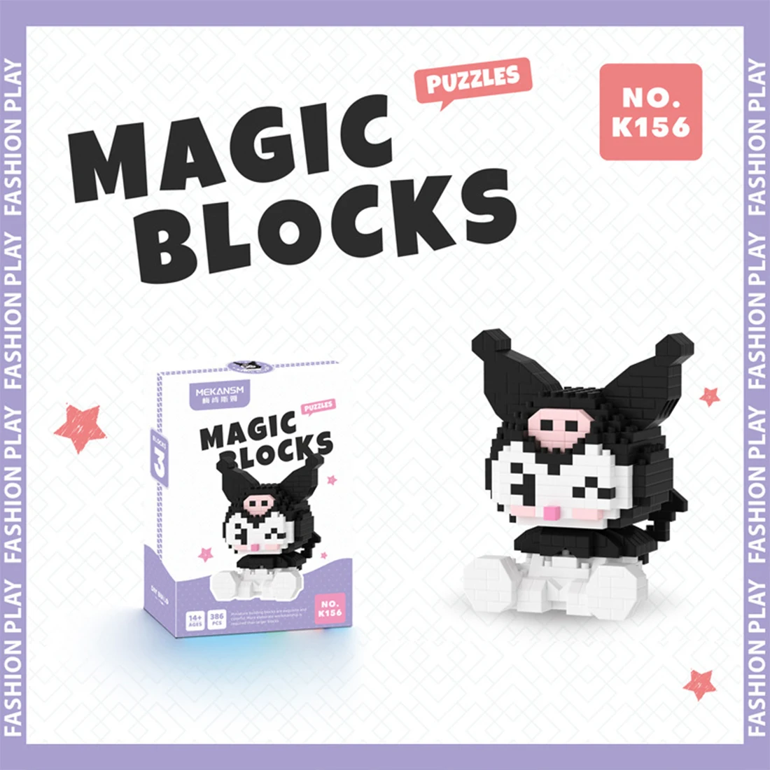 Cute Hello Kitty Micro Building Blocks Kawaii Kuromi Melody Cinnamoroll Pochacco Model Mini Bricks Figure Toys For Children Gift