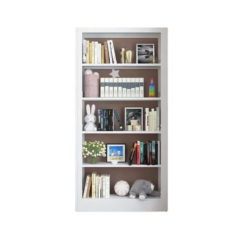 Household steel white bookshelf picture book shelf bedroom living room study storage  school library bookshelf