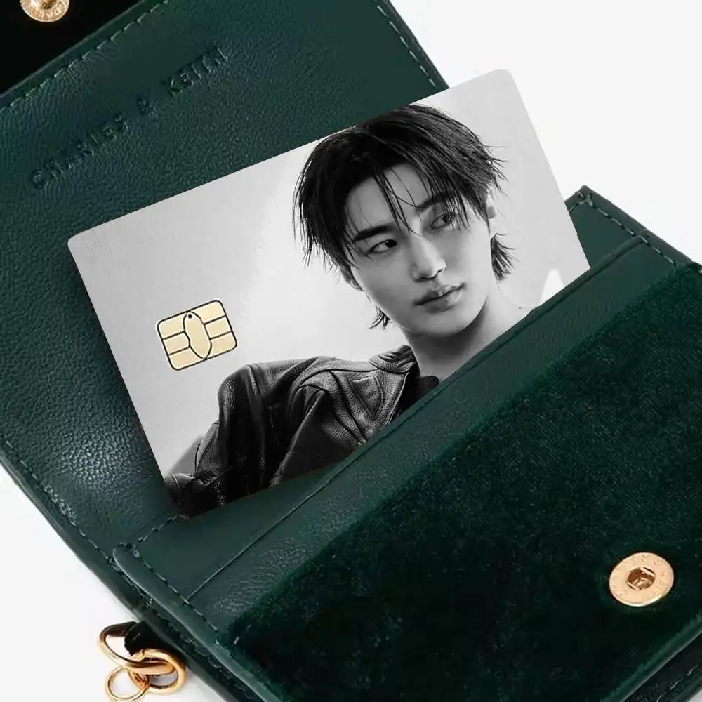 B-Byeon Woo Seok Actor 4pcs 1Set HD Waterproof Card Skins Protective Stickers for Credit Bank Game Cards