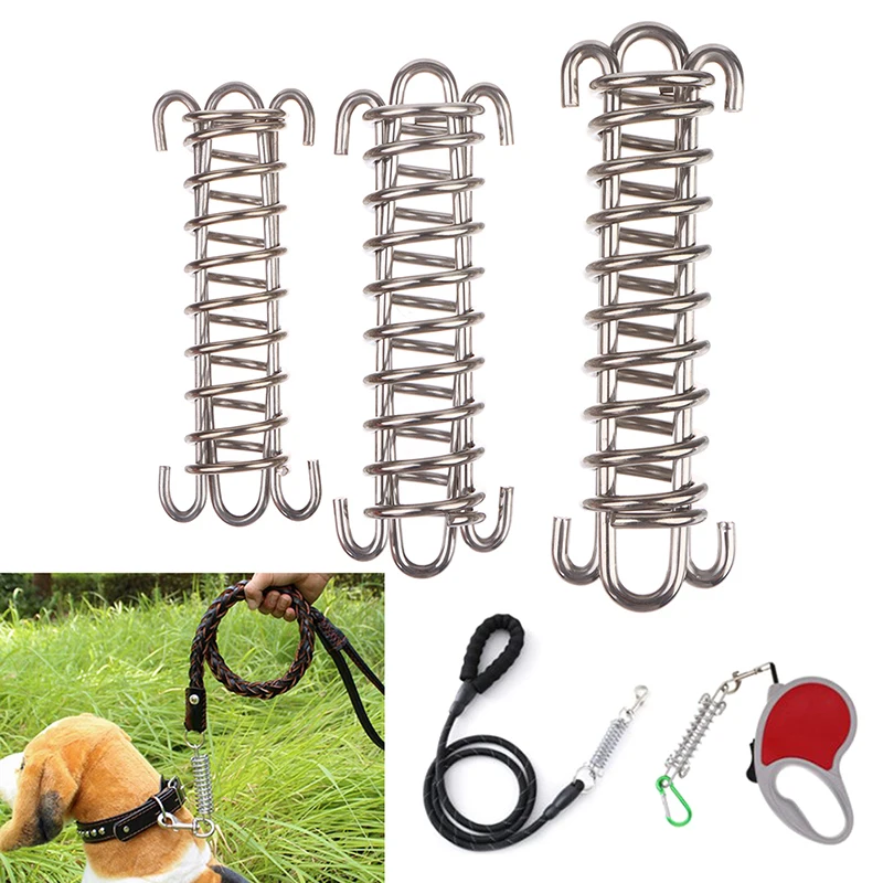 【New】Dog Leash Shock Absorbing Buffer Tension Spring Training Sun Shade Heavy Duty Steel Tent Rope Fixed Buckle Drawbar Spring
