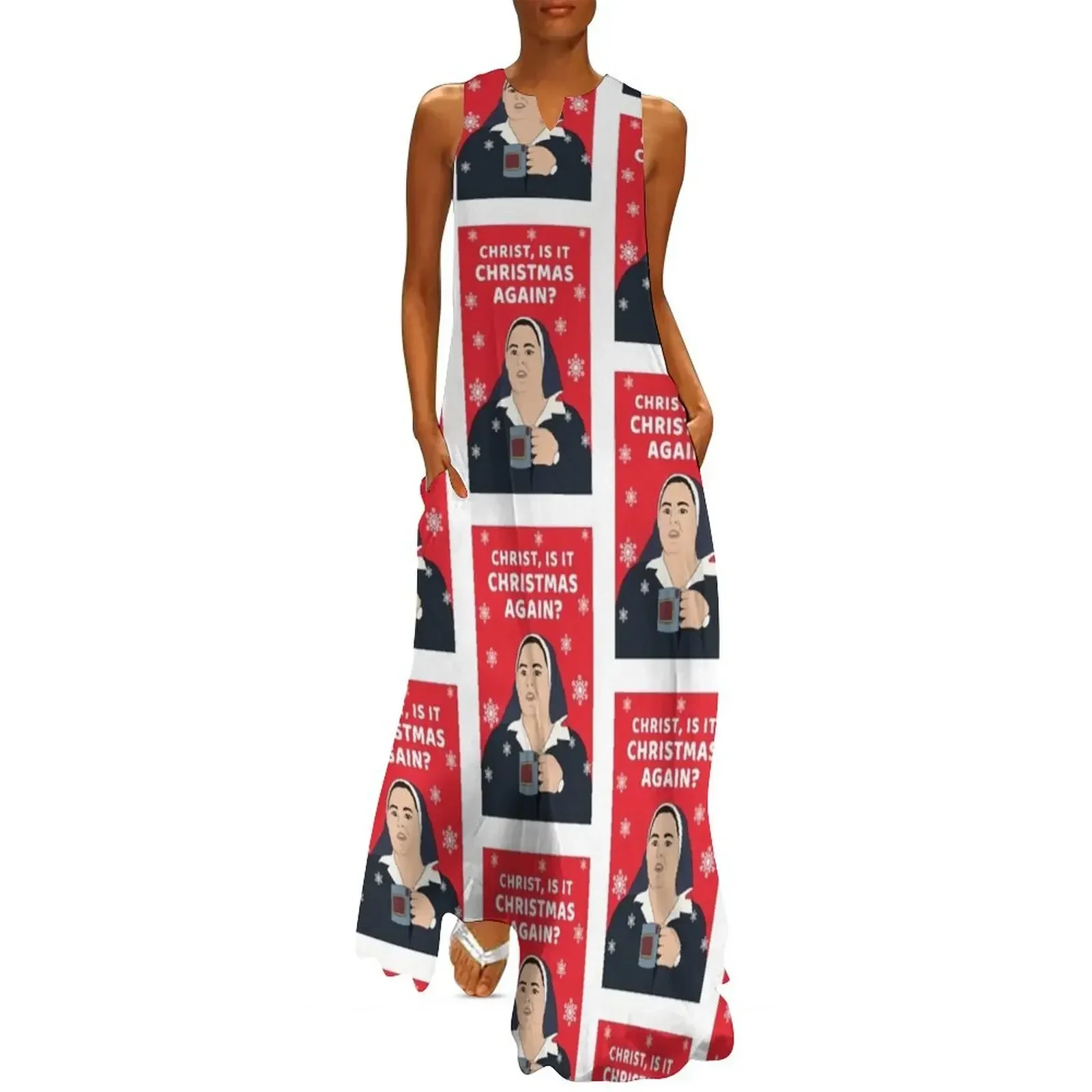 

Derry girls Christmas card sister michael quote retro show peep friday night 90s 80s Long Dress beach outfits for women Dress