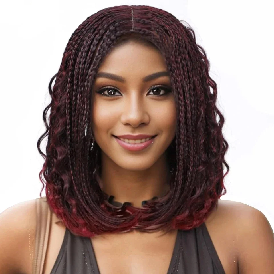 Y Demand Box Braids Braided Wig cosplay Glueless Hair Extensions Boho Braided Wigs Synthetic curly wigs Hair for Black Women