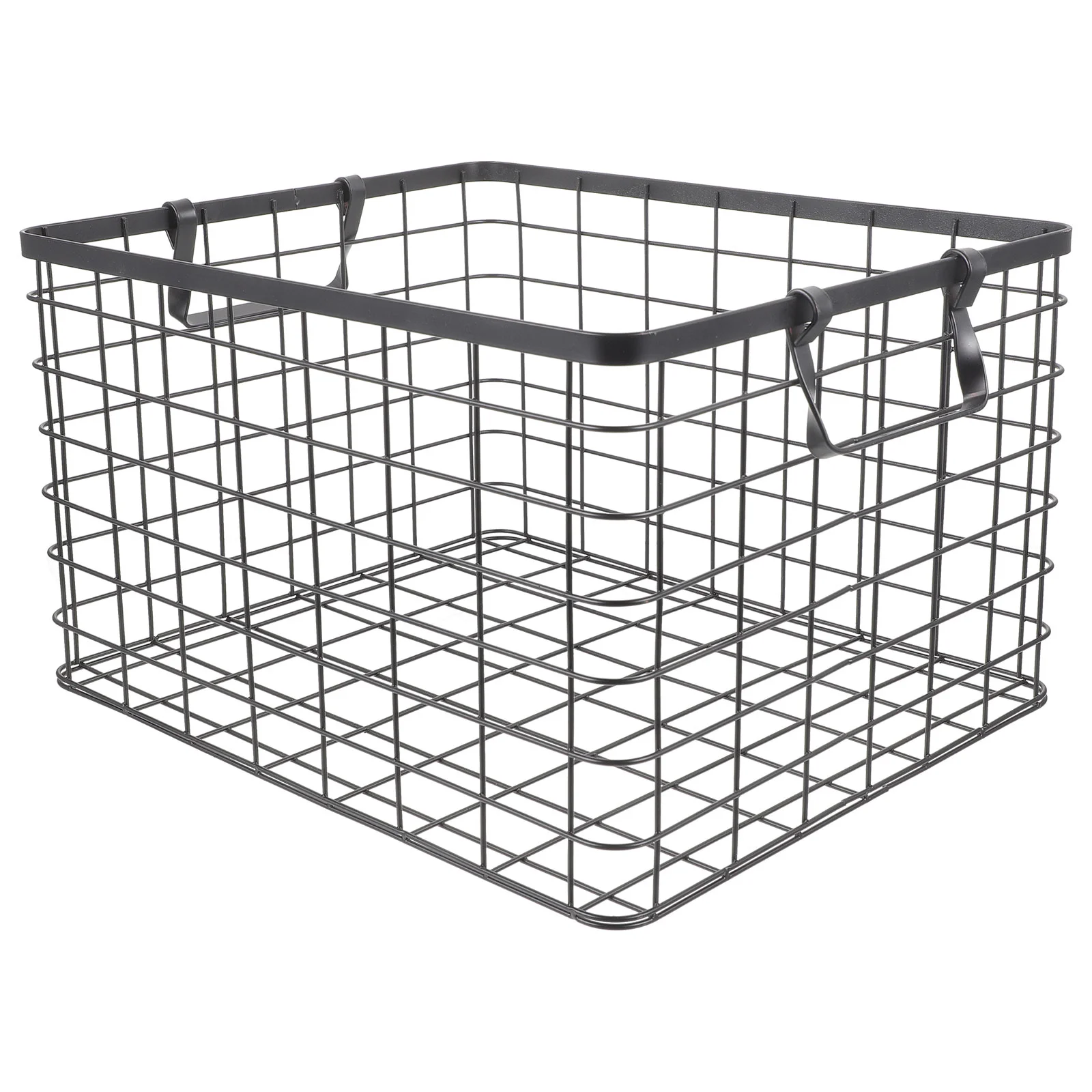 Country Iron Firewood Storage Basket for Organize Freezer Organizer Bins Holder Metal Woven Wire Bracket