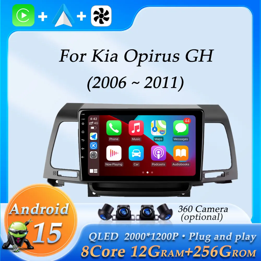 

Car Radio Audio Multimedia Player for Kia Opirus GH 2006 - 2011 Wireless CarPlay DSP Stereo GPS Navi Split Screen Bluetooth WiFi