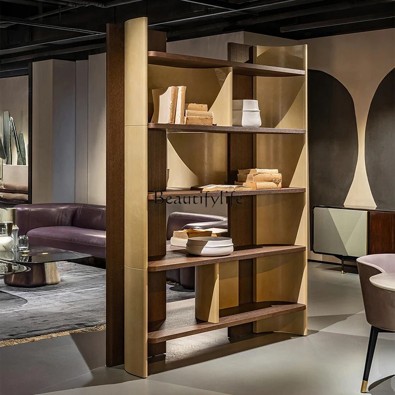 light luxury solid wood bookcase study multi-layer bookshelf large capacity shelf