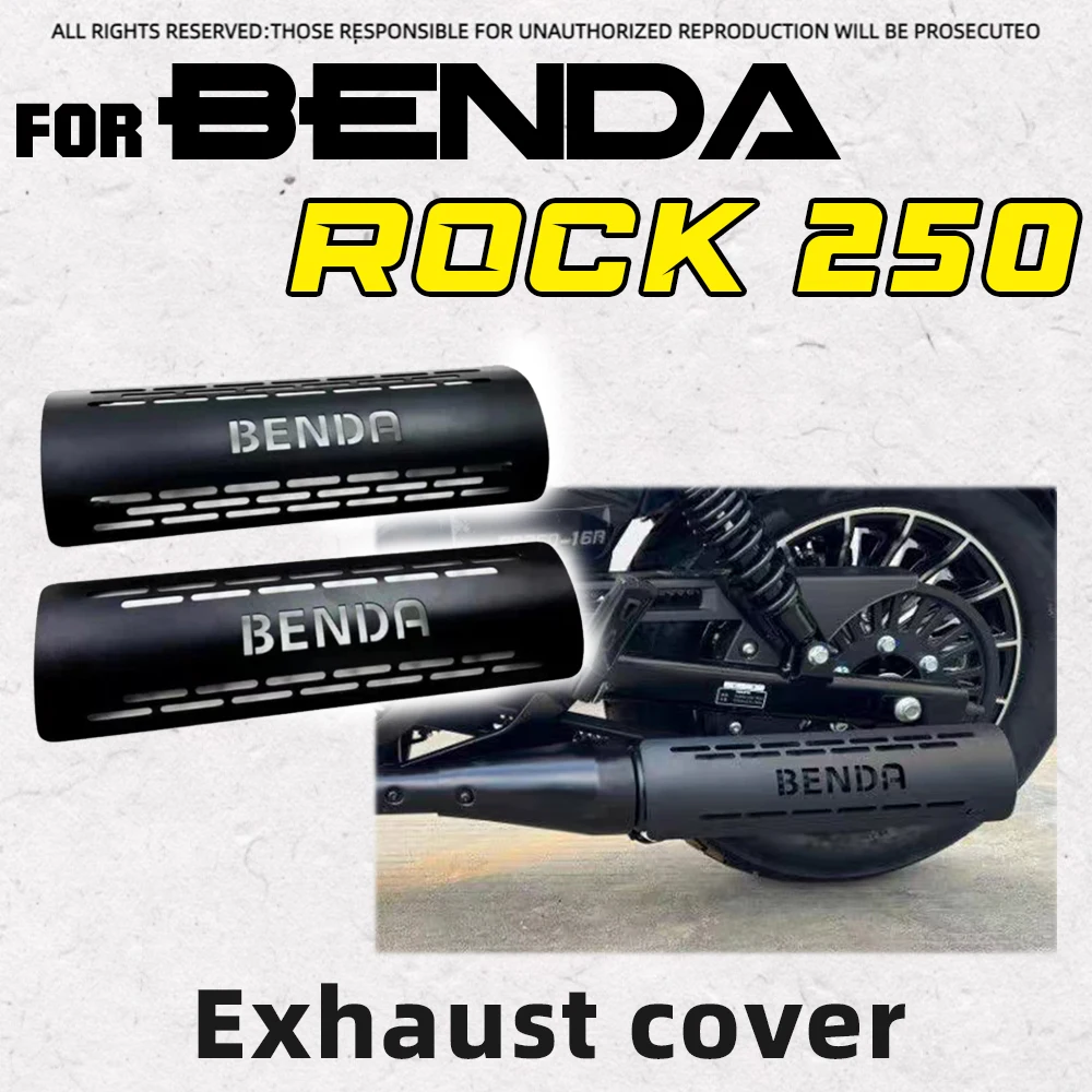Auspuff-Verbrühschutzabdeckung Wärmeisolierplatte Kompatibel mit BENDA ROCK 250 300 707 Motorrad-Modifikationsteilen