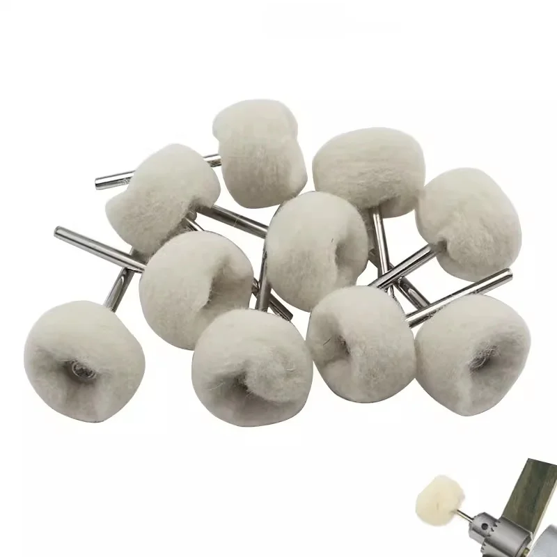 

100pcs 3mm Shank Mounted Soft Wool Fine Cotton Polishing Buffing Wheel For Polishing Kit Or Mini Drill