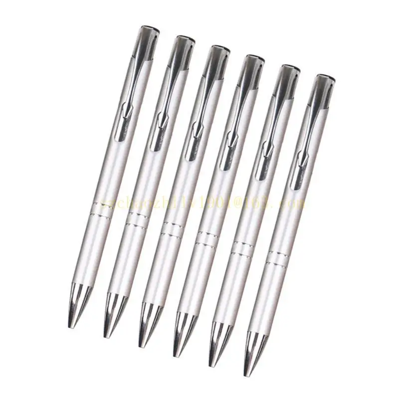 62KA 6PCS Zapójki metalowy długopis z metalowym piórem biurowym metalowym podpisaniem pióra napisz smoohtly dla szkoły biurowej