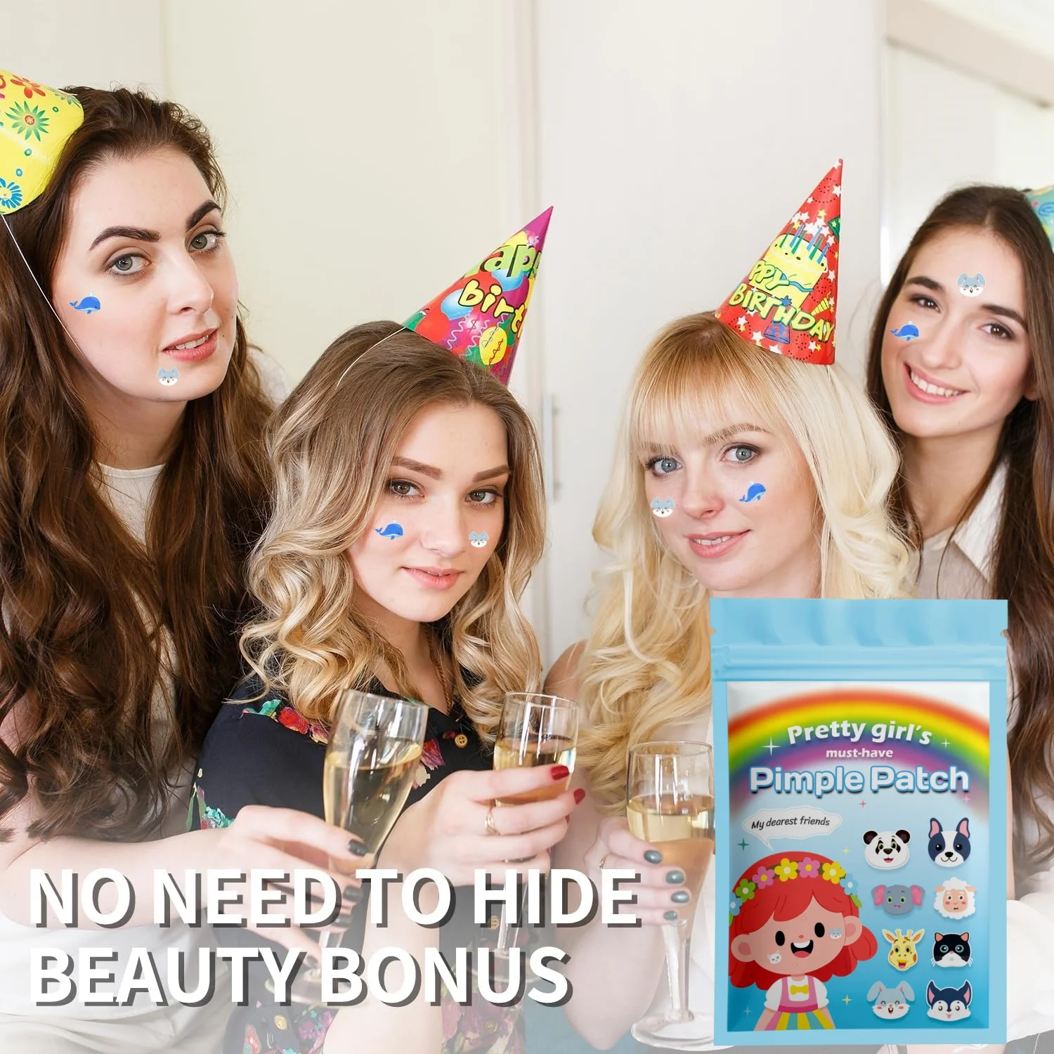 600 قطعة من ملصقات حب الشباب على شكل حيوانات صغيرة، مقاومة للماء وجيدة التهوية، للاستخدام اليومي للوجه، تغطية بشرة الوجه وأساسيات العناية