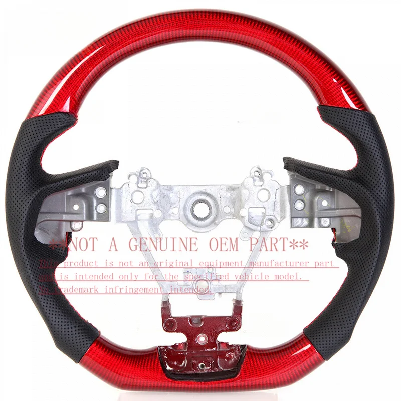 For Subaru BRZ Forester XV WRX Legacy Red Carbon Fiber Modified Steering Wheel Horn Cover Decorative