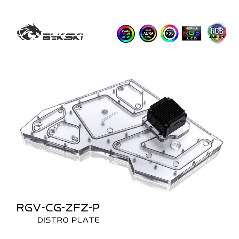 Imagem -05 - Bykski Waterway Distro Placa para Cougar Conquistar Case 240 Mais 360 Solução de Circuito de Resfriamento de Água do Radiador 12v 5v Rgb Sync Rgv-cg-zfz-p