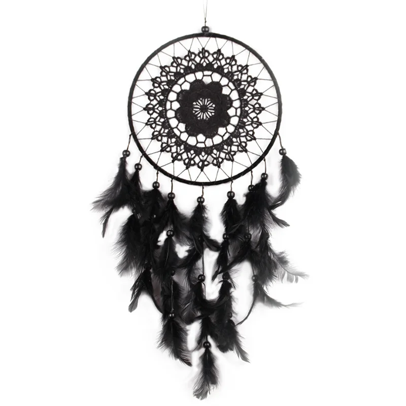 

Black Dreamcatcher Decor Handmade With For Bedroom Car Wall Hanging Home Ornament Living Room Decoration Abs Beads