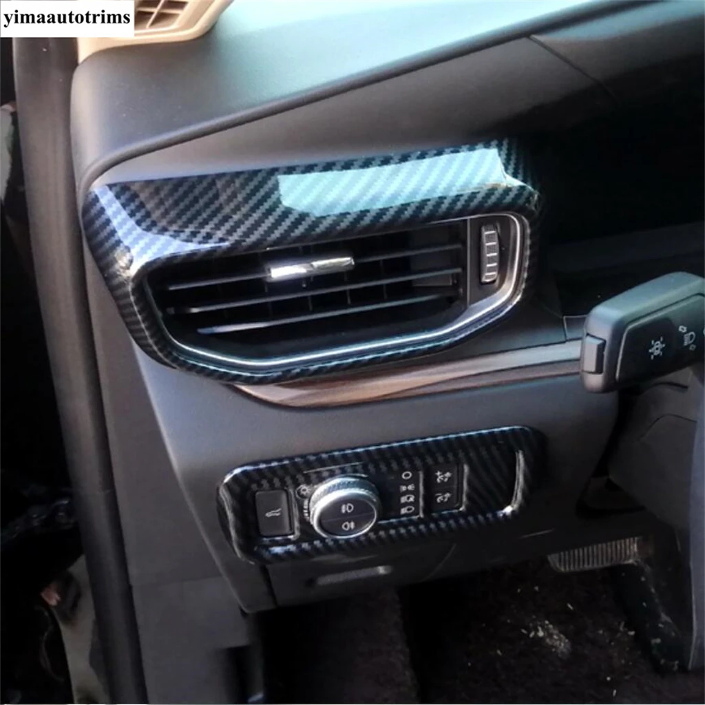 

Car Side AC Air Conditionining Vent Outlet Frame Decor Sequins Cover Trim For Ford Explorer 2020 - 2023 Carbon Fiber Accessories