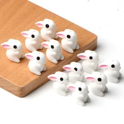 10PCS Hand-painted small white rabbit shape acrylic beads for jewelry making charm DIY Bracelet Necklace Loose spaced beads