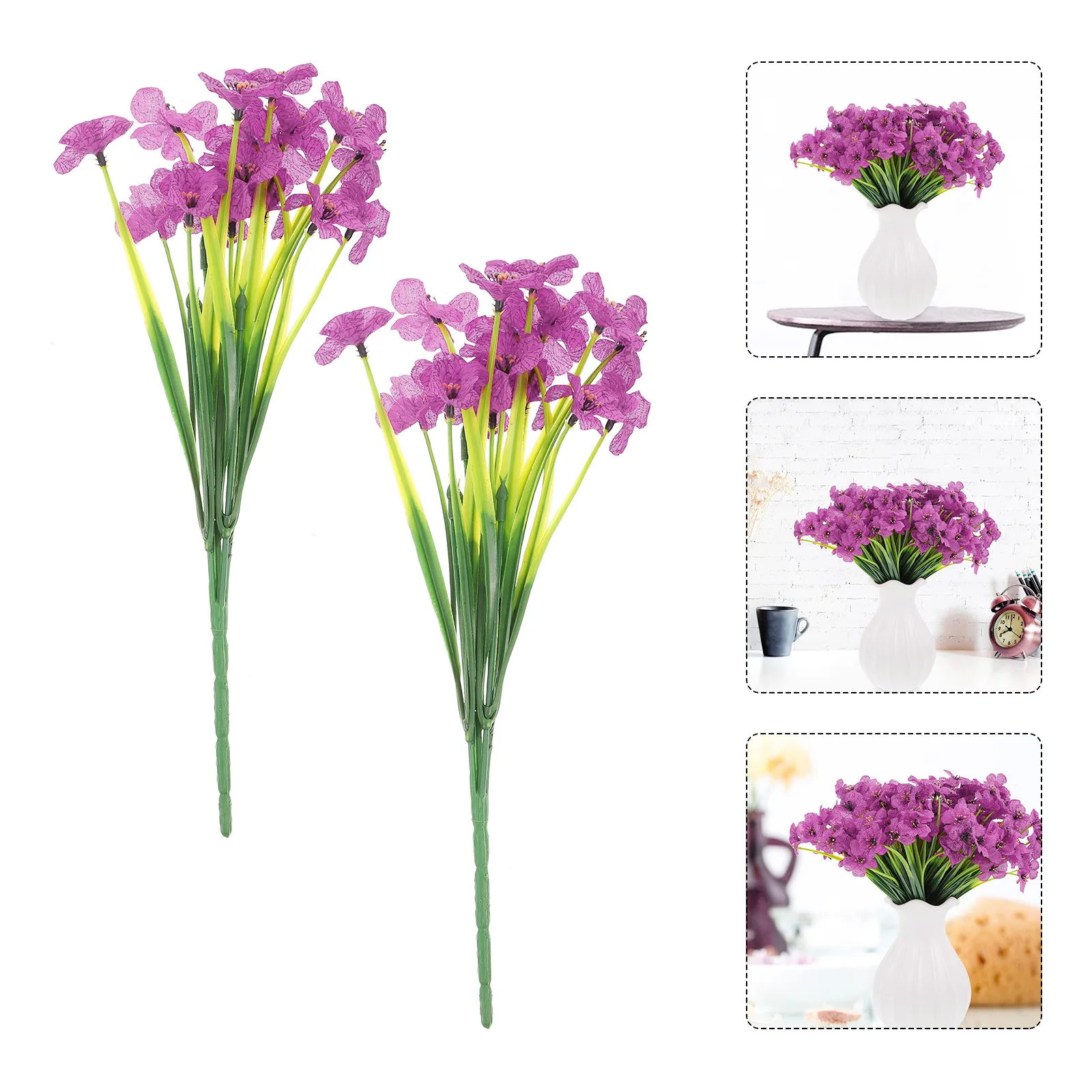 

12 Pcs Artificial Violet Bouquet Premium Plastic Home Decor Spring Grass Wedding PartyFlowers Household Adornment
