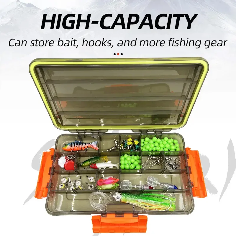 Fishing Box Double Sided Plastic Waterproof Lure Hook Equipment Box Carp Storage Tackle Box