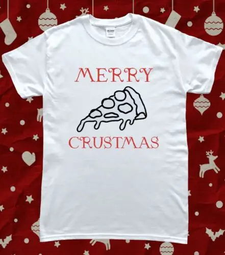 

Рождественская пицца веселая Рождественская смешная Рождественская футболка