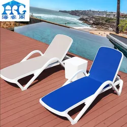 Outdoor courtyard balcony bed garden swimming pool folding beach nap hotel club leisure plastic simple lounge chair