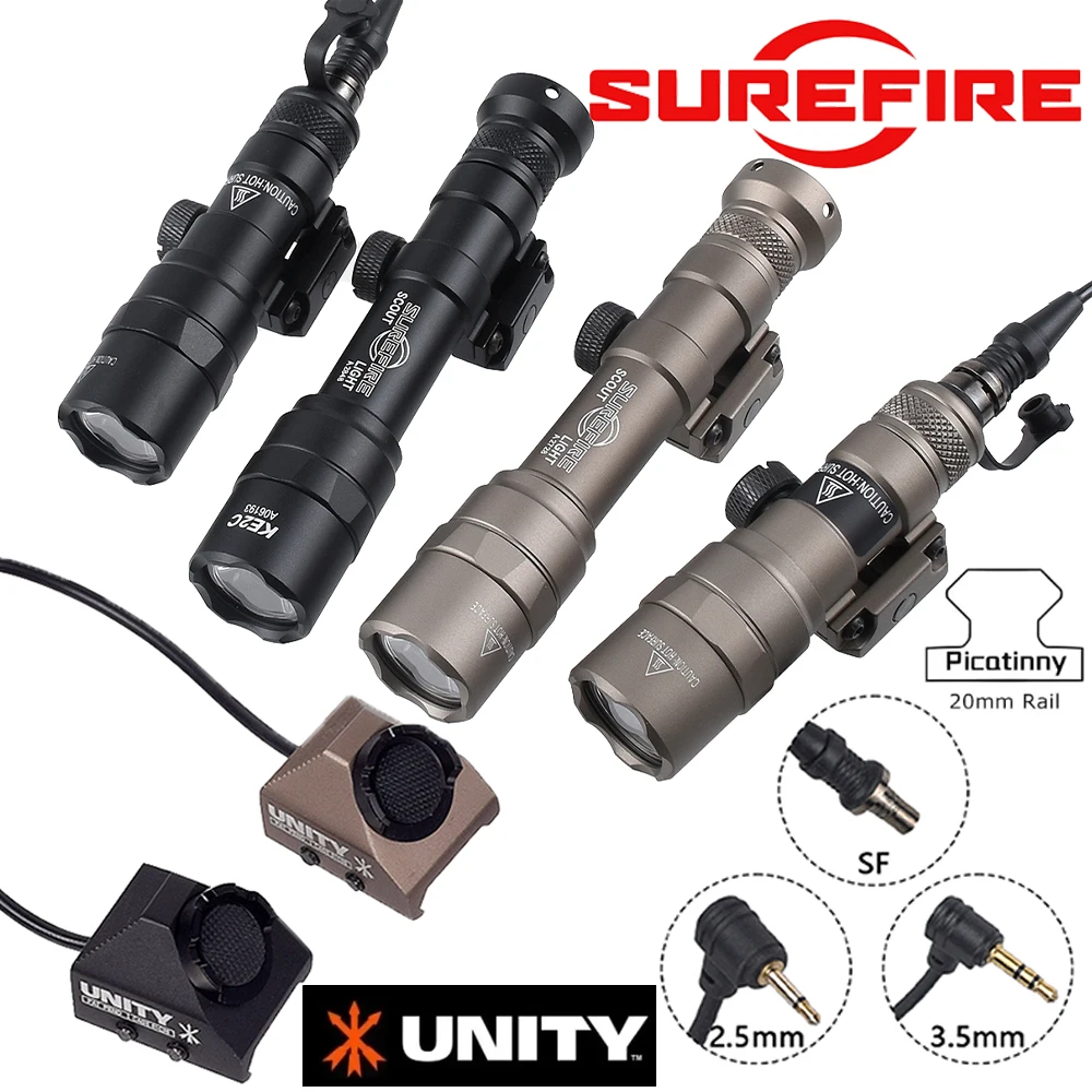 20mm Rail Surefire M300B M300C M600B M600C Flashlight With SF UNITY ModButton Pressure Remote Switch Surefire Scout Light