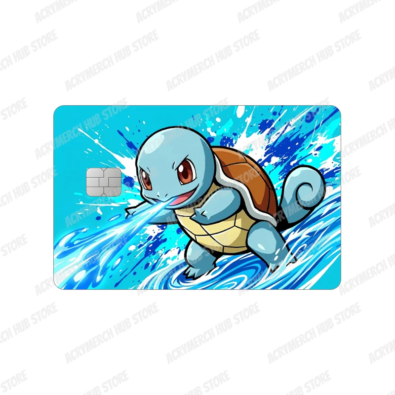 Squirtle Bulbasaur Charizard Pocket Monsters Anime Cartoon Matte Bank Debit Card Sticker Decoration Accessories Birthday Gift - view 3