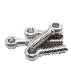 10-20pcs Stainless Steel Slip Knot Screw Joint Bolt Sheep Eye Ring Screw Fish Eye Screw with Hole DIN444 for Hardware Accessorie