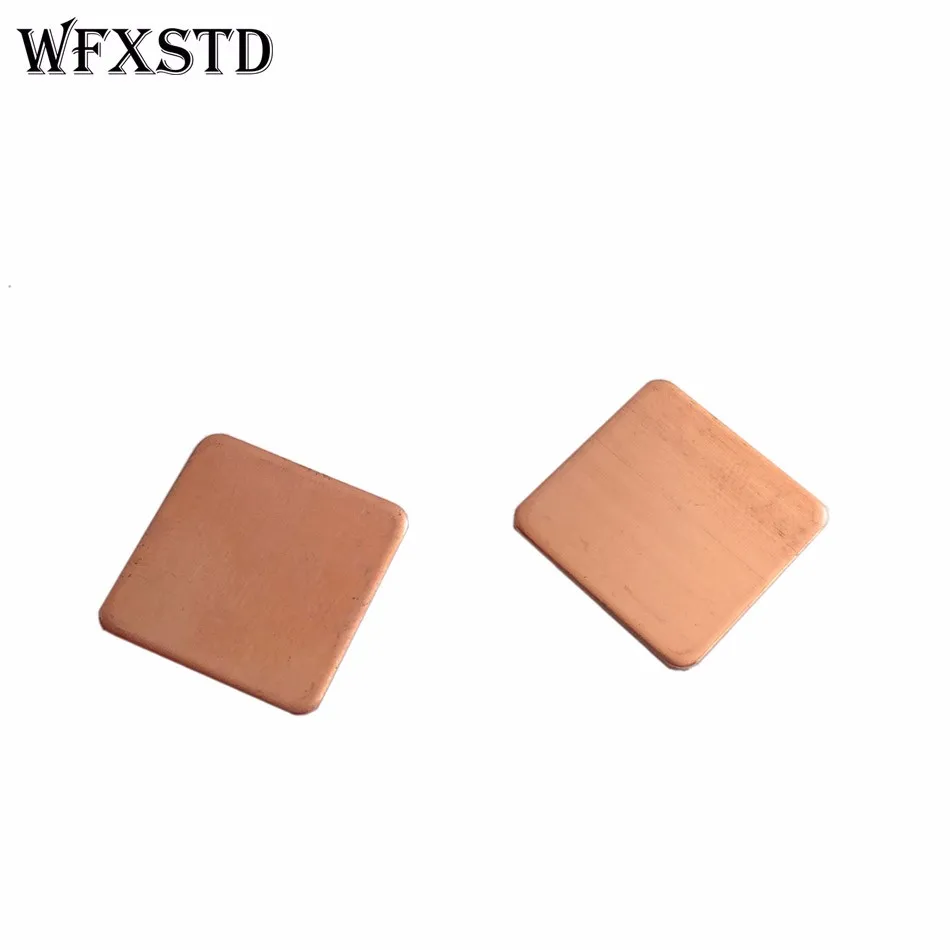 

100pcs New 15*15*0.3mm Rounded Notebook Graphics Copper CPU Thermal Pad Cooling Red Copper