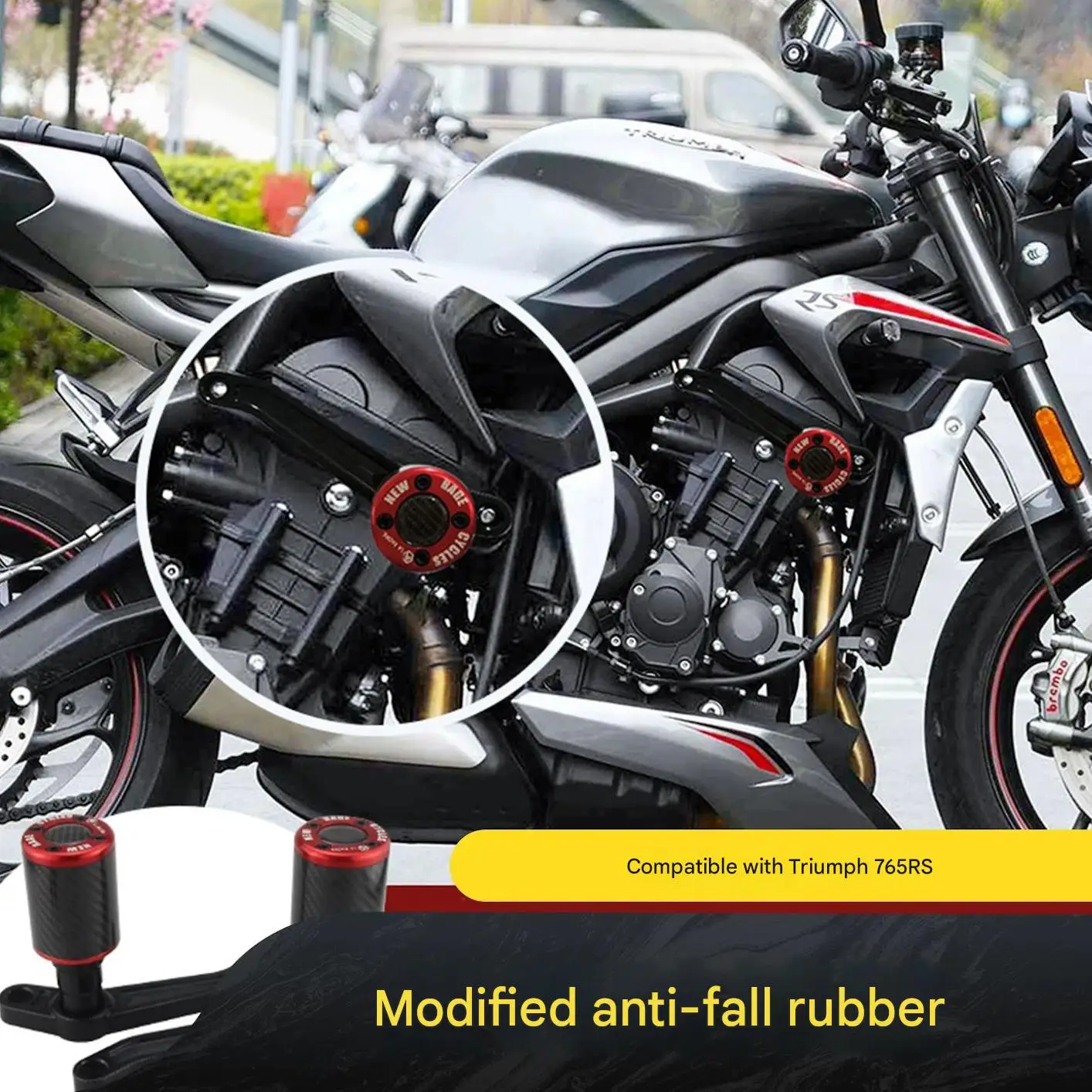 For Triumph 765RS Anti-Crash Bumper Racing Guard Kit Lightweight Design Unsprung Weight Addition Motorcycle Safety Equipment