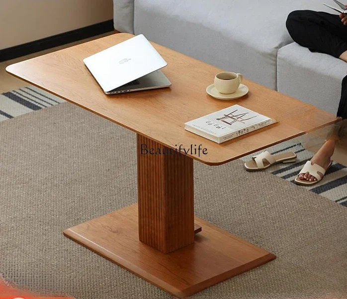 

FG44Full cherry wood lifting coffee table Japanese-style small apartment dual-purpose living room full solid wood desk