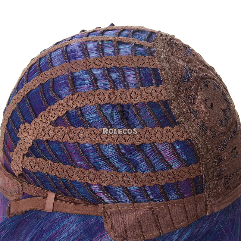 ROLECOS Synthetisch haar Spel LOL Neeko Cosplay Pruiken Neeko Cosplay Haar Rollenspel Halloween Blauw Gemengd Paars Pruik Synthetisch haar