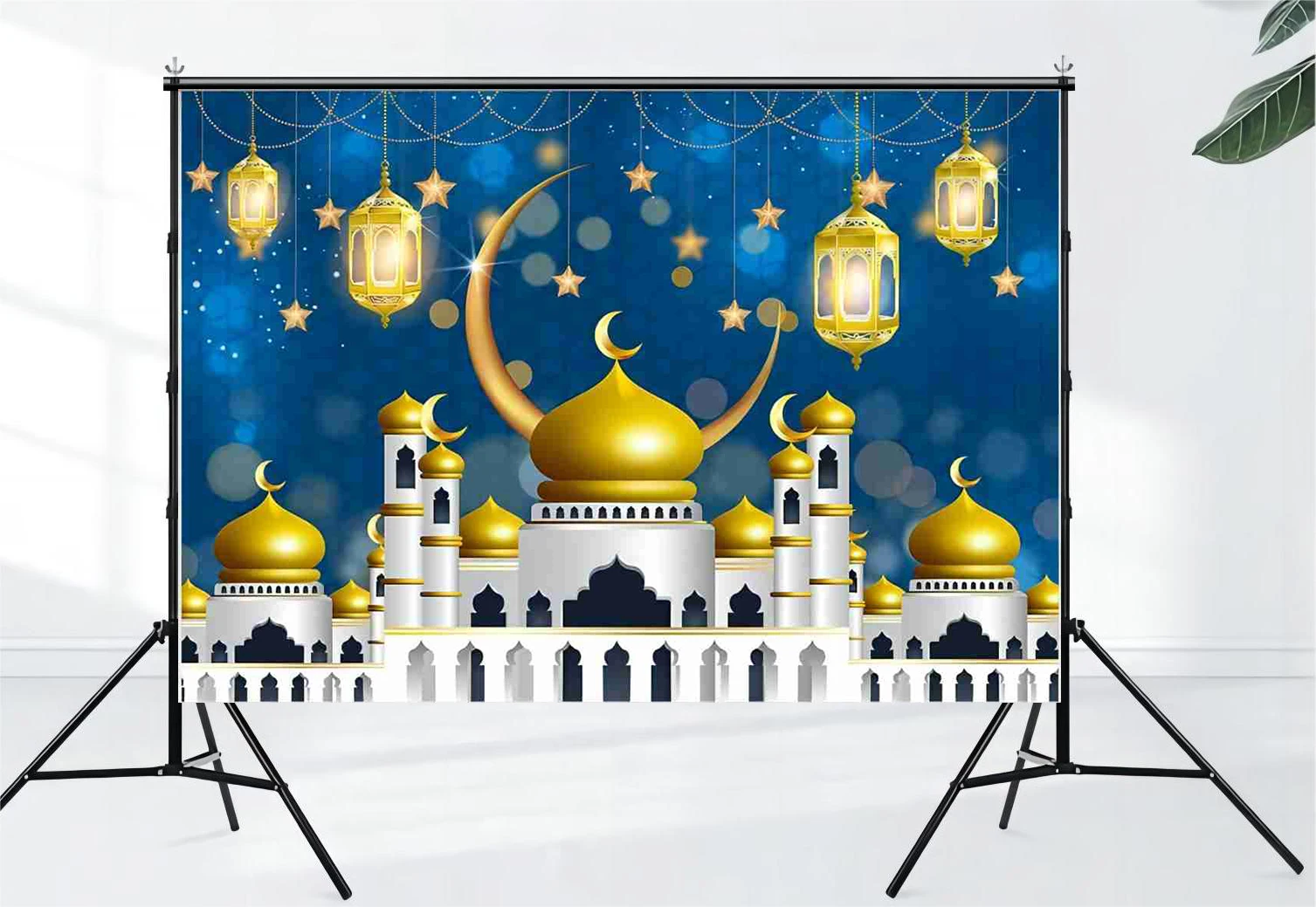 Eid Mubarak Crescent Moon Background Arab Muslim Islamic Mosque For Ramadan Kareem Holiday Party Decoration Islamic Masks