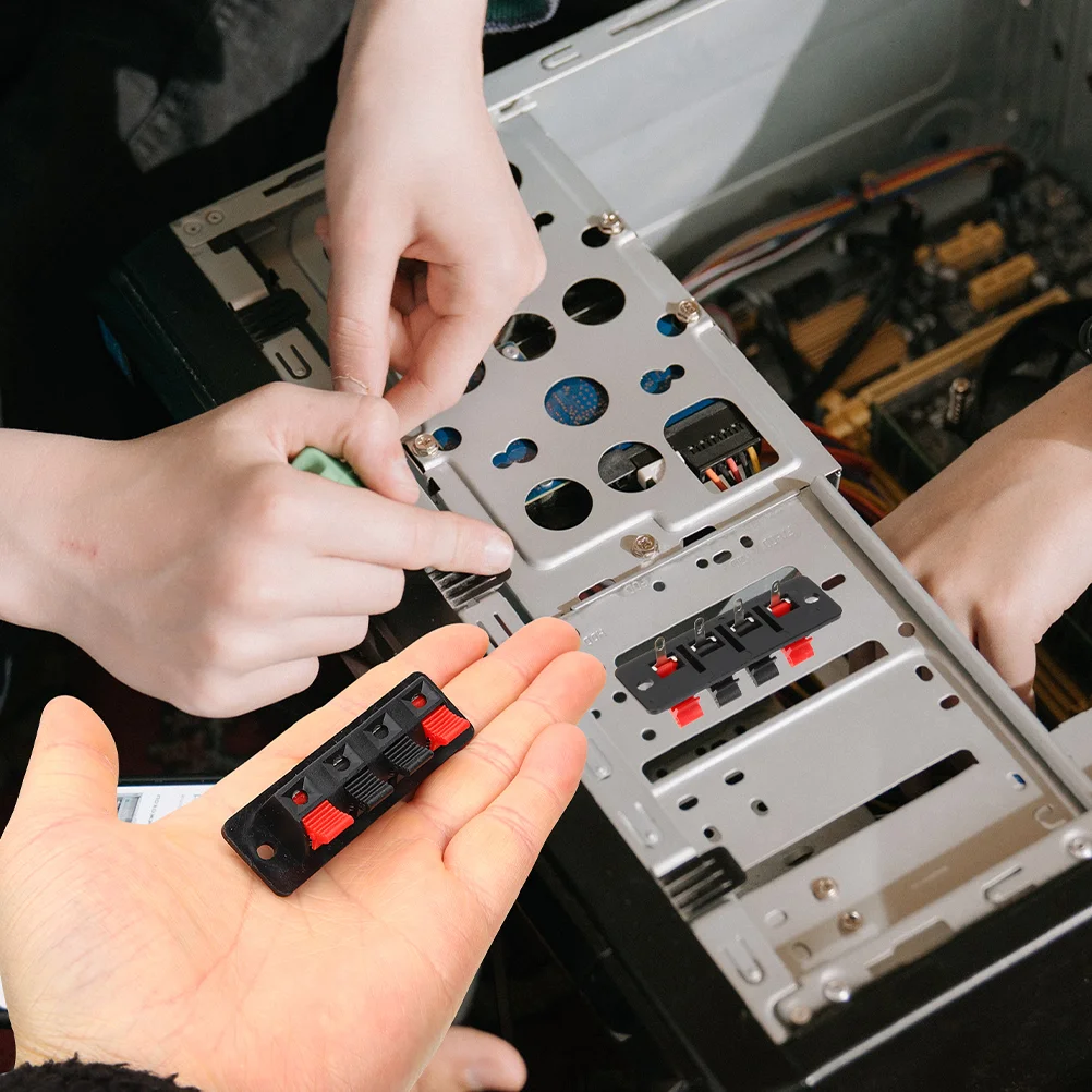 

10 Pcs Line Clamp Thread Holder Speaker Terminals Connectors Spring Component Stereo Plate Wire for Home Copper