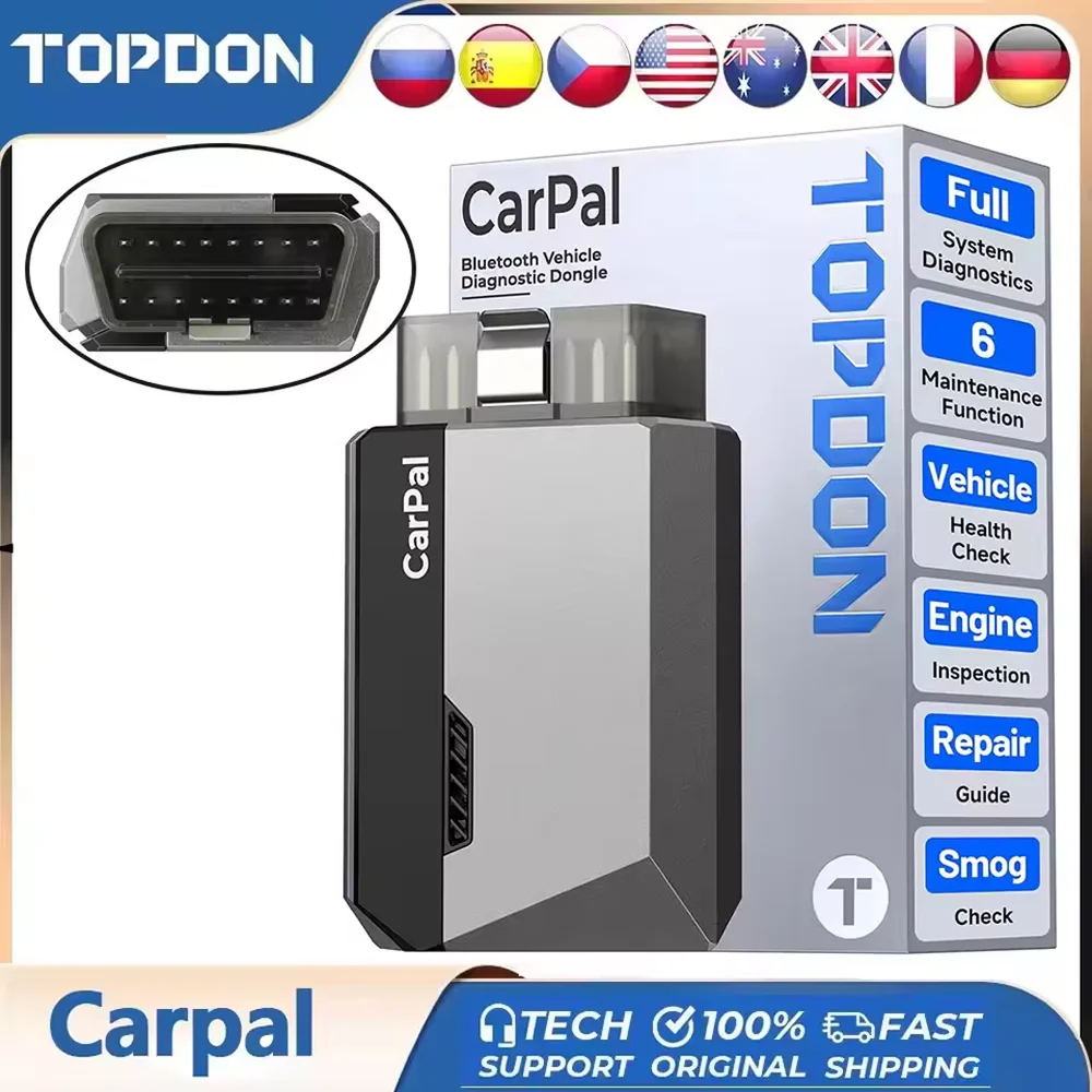 TOPDON Carpal OBD2 Scanner for Car All System Diagnostic Tool Vehicle Health Check Smog Check Battery Test IOS Android  BT 5.0