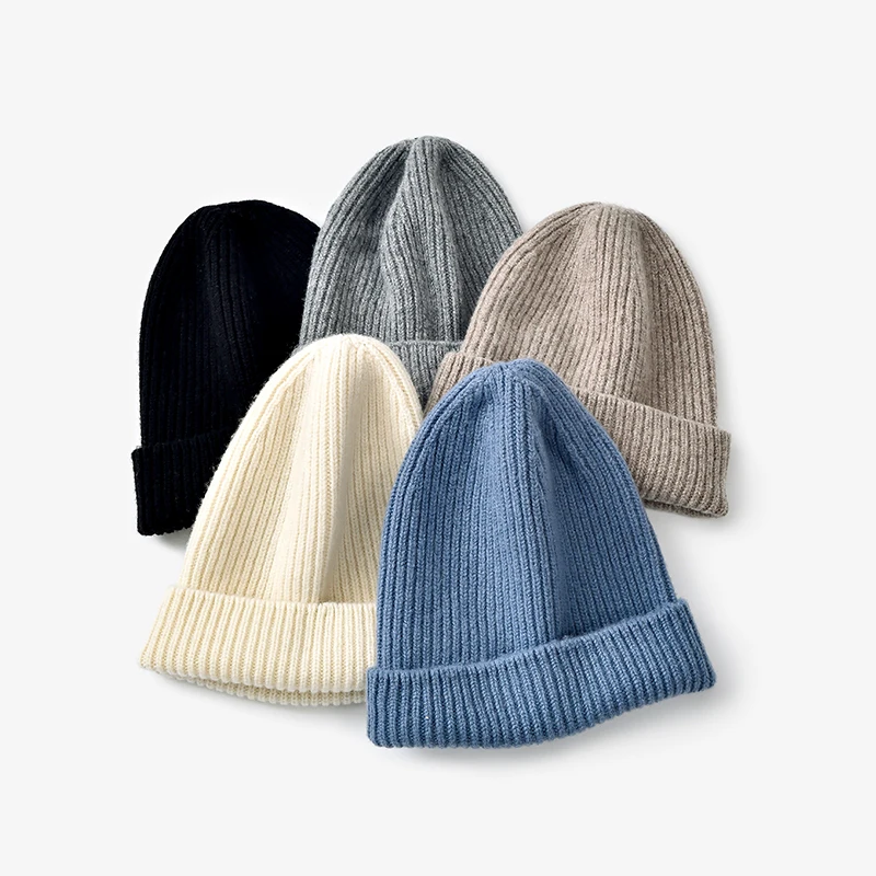 BeauToday Winter Beanie Women Knitted Woolen Solid Color Windproof Female Warm Outdoor Adjustable All-match Unisex Hats 96503