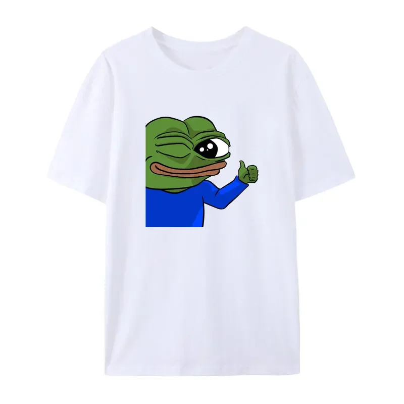 Funny Okay Pepe Cartoon Cotton T Shirt Men Women Short-sleev Unique Fashion Anime Shirt Kawaii Hipster Aesthetic Print Tees