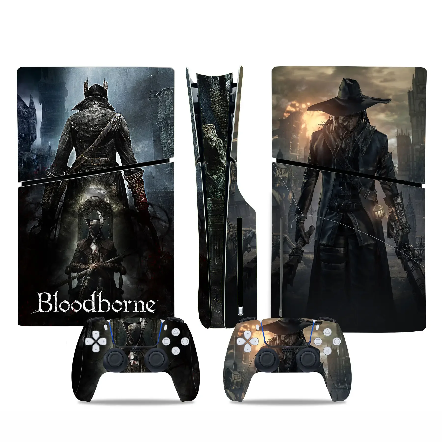 Console & Controller Skins For PS5 Slim Disc Edition For Dualsense Controller Skin Decal Sticker for Bloodborne