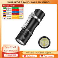 Wurkkos TS10 SG 14500 Powerful Mini EDC Flashlight with SFT25R LED and RGB Aux LEDs 1650LM Anduril 2.0 Max 294M IP68 Torch