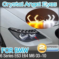 White & Yellow M4 Style LED Headlight Angel Eyes Bulb  Ring Lamp for BMW 6 SERIES E63 E64 M6 2003-2010