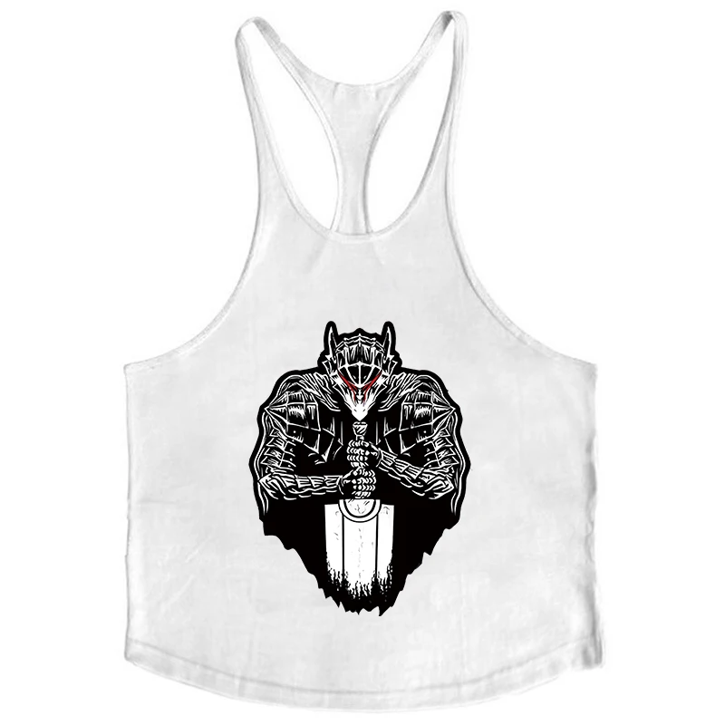 Berserk Grafik-Tanktop aus Baumwolle für Herren, Sommer, ärmellos, Y-Back-Weste, für Fitness, Muskeltraining, sportliches Workout, Unterhemd, Activewear – Detail 25