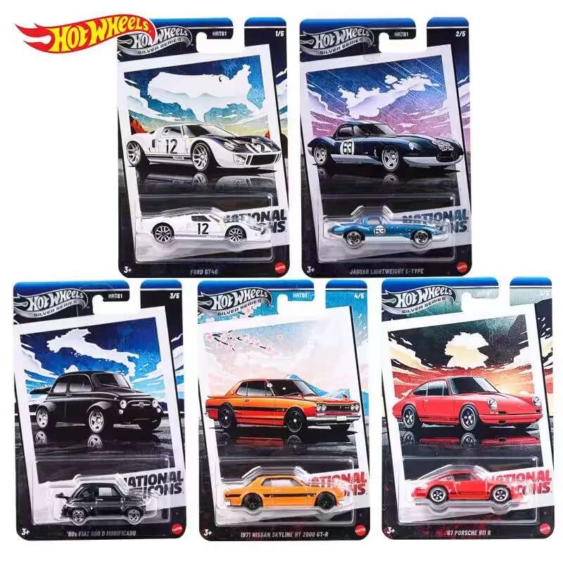 

Hot Wheels 2025 New Hrt81 Vintage Series Package Porsche 911 Nissan Gt-R Toy Car Alloy Car Model Sports Toy Desk Ornament