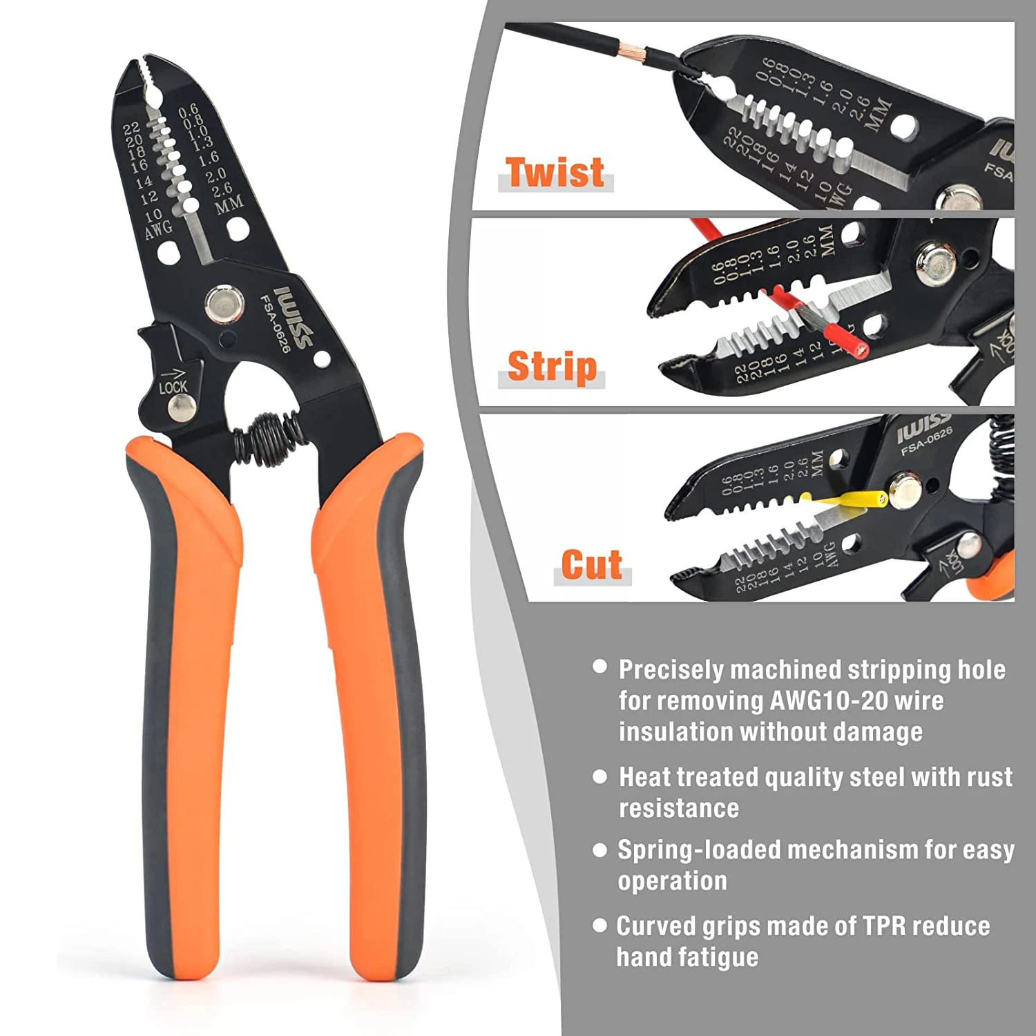 IWISS Ratchet Wire Crimping tool kit w/5 Interchangeable Jaws,Wire Striper&Cutter for Insulated/Non-Insulated Terminals Plier