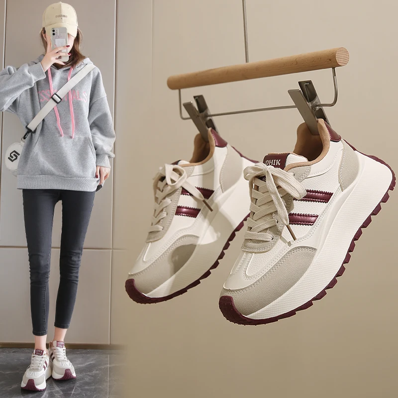 

Women's 4.5CM Platform Sneakers for Women Comfortable Walking Shoes Non Slip Rubber Sole Casual Fashion Breathable Footwear