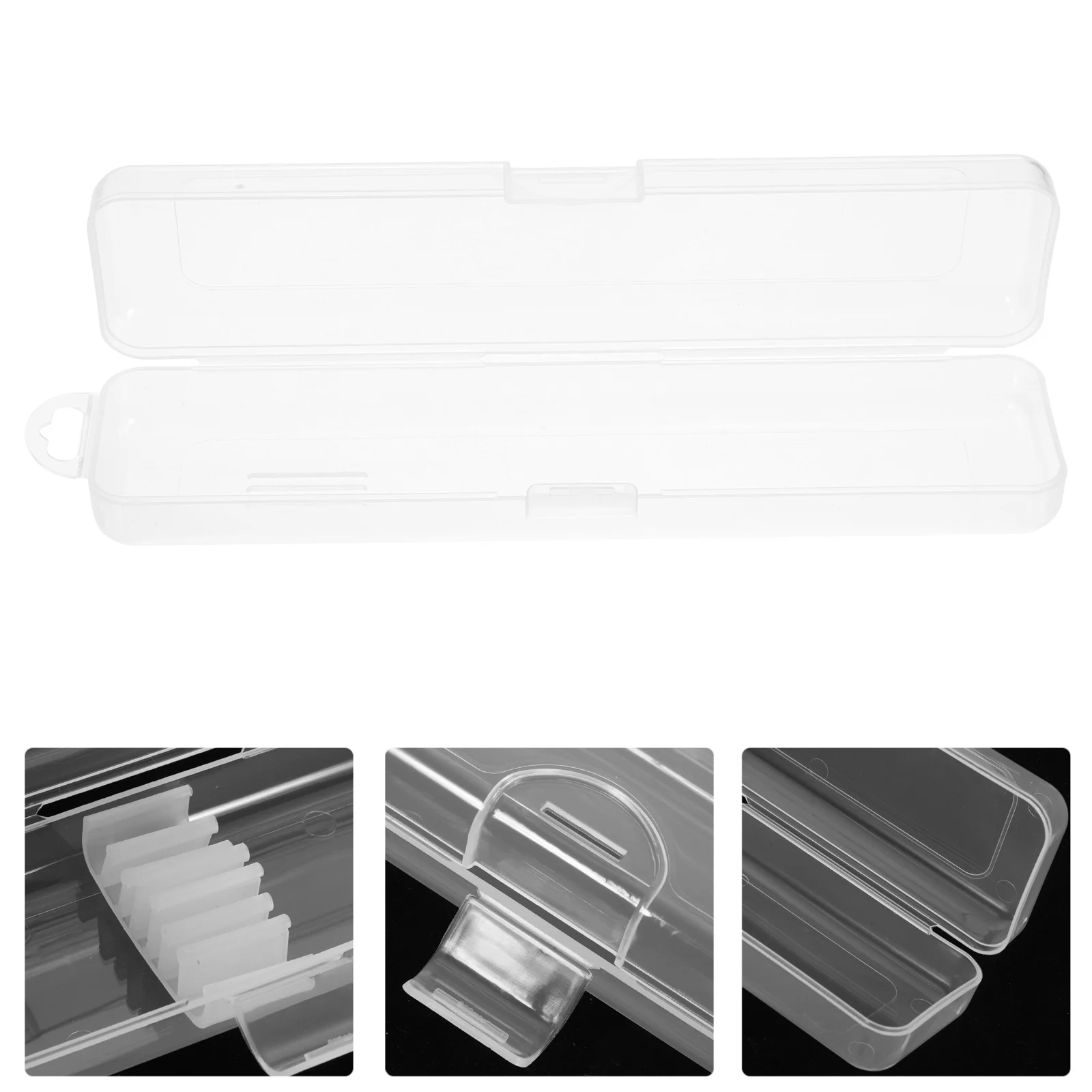 

4pcs Transparent Plastic Storage Box For Drinking Straw Organizer Small Containers With Lids Portable Traveling Case Durable