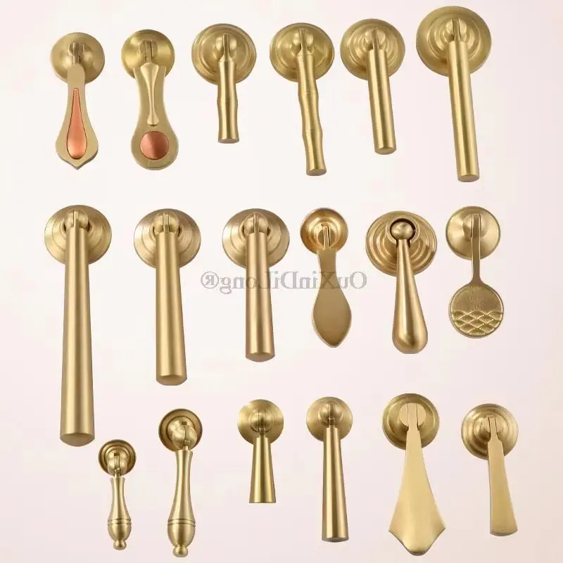 

Фирменная Новинка, 4 шт., подвесные мебельные ручки из чистой латуни, ручки для выдвижных ящиков, шкаф, кухонный комод, ручки для ТВ-шкафа