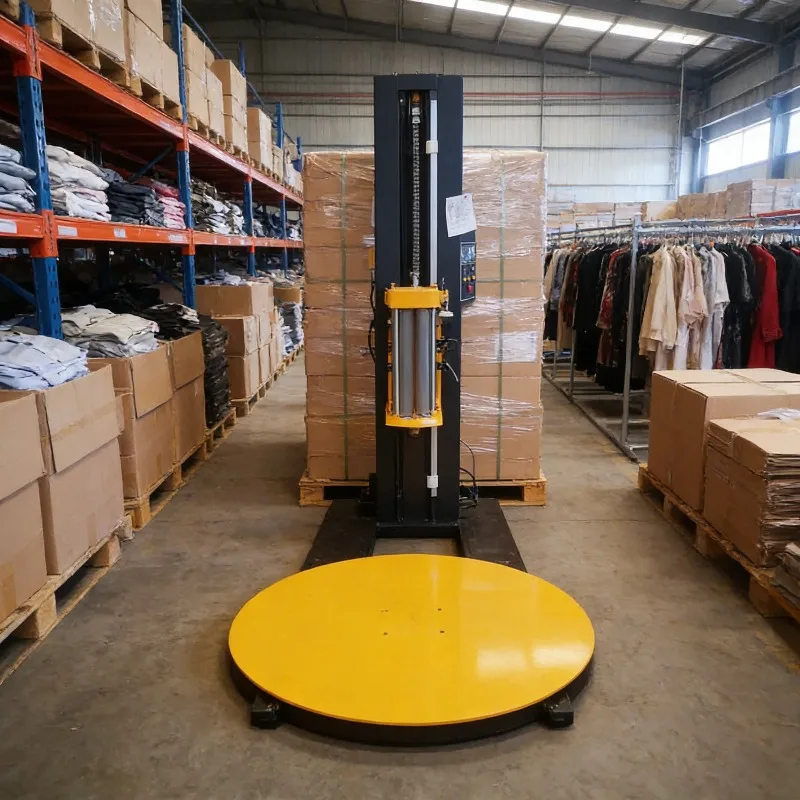 Heavy Duty Automatic Pallet Stretch Wrapping Machine Rotary Arm Type for Unstable Loads Beverage Industry
