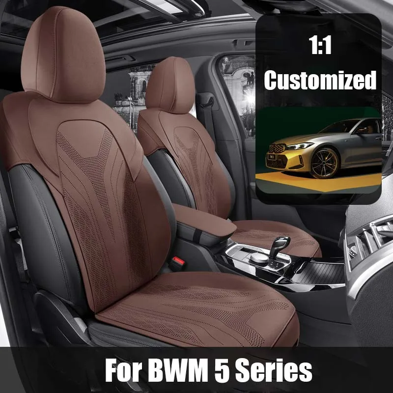 Custom Fit Car Accessories Suede Saddle Seat Cushion Pad Half Covered for BMW 5 Series year of 2018-2023