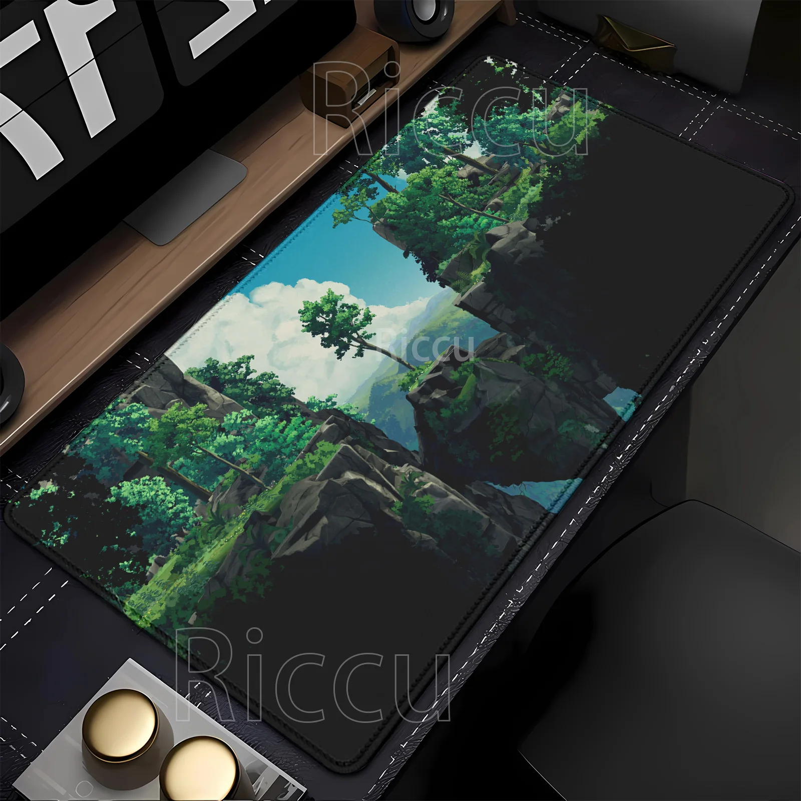 XXL Mousepad Rubber Forest scenery Large Mouse Pad Gamer Non-Slip Art Computer Laptop Pads 90x40cm Keyboard HD Printing Desk Mat