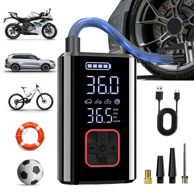 

Portable 150psi Car Tire Inflator LED Light Wireless Digital Air Compressor Pump For Car Motorcycle Ball Electric Mini Air Pump