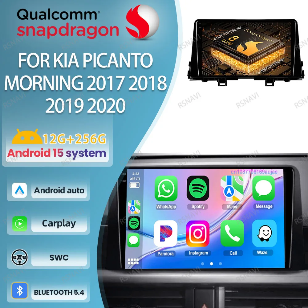 

Car Radio Android 15 For KIA PICANTO Morning 2017 2018 2019 2020 DSP DVD Wireless Carplay Auto Head Unit Viedo Player Multimedia